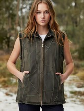 Rare, Reversible Suede to Shearling Vest, Dar...