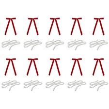 Velvety Christmas Ornaments Pack of 20 With Pearls Chains for Home Decorating