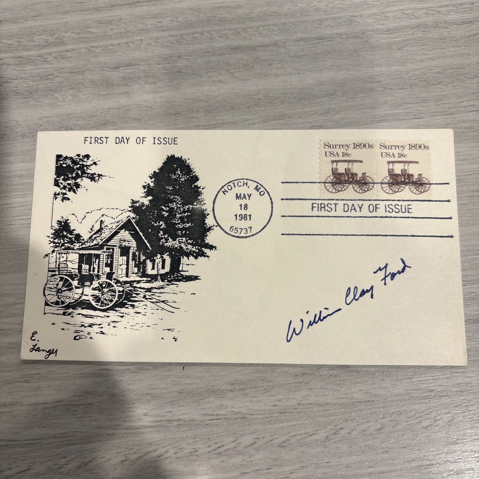 William Clay Ford Signed First Day of Issue Envelope Grandson of Henry Ford JSA
