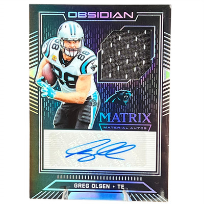 2019 Obsidian Greg Olsen Matrix Material Auto /75 #MMA-GOL | Panther Football SP