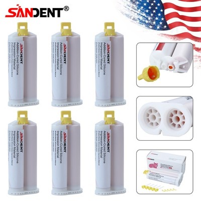 6x FAST SET Dental VPS Impression Material 50ml Cartridges LIGHT Body