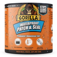 Gorilla Waterproof Patch & Seal Tape BLACK 3m Roll Leak Repair Tape