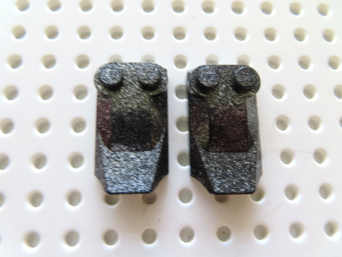 LEGO 2 x Flosse Motorhaube Spoiler 47456 2x3x2/3 schwarz silber gesprenkelt