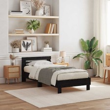 Cadre de lit avec LED avec tête de lit Bois d'ingénierie moderne stylé vidaXL vi