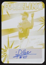 Yilber Diaz 1/1 2024 Leaf Vivid Dazzling Performers Yellow Printing Plate DBacks