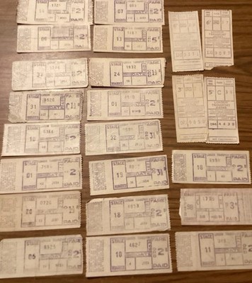 London Transport Gibson Machine Bus Straßenbahn Ticket x 23 ~ alle verschiedenen Routen