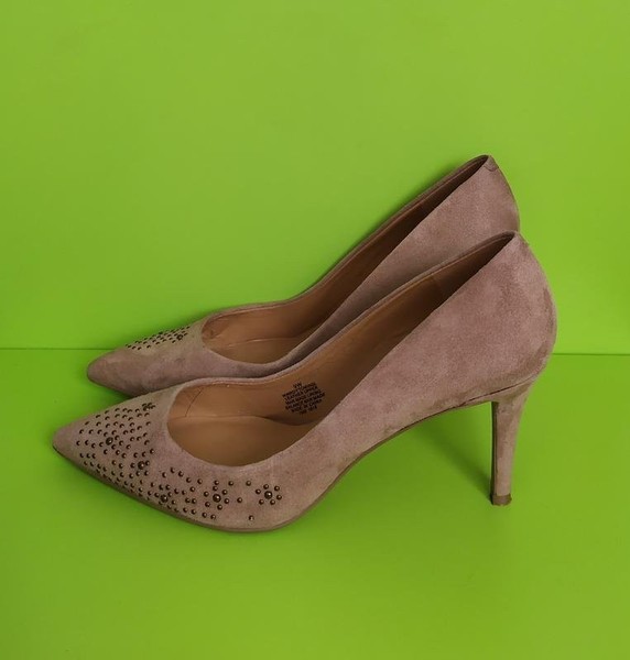 Women Nine West Heels Beige Suede 39