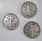90% Silver Half Dollar Walking Liberty Lot 1937 S 1939 1942 S Over 37 Grams