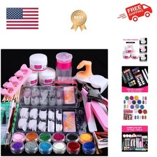 Nail Kit Set Professional Acrylic with Everything, 12 Glitter Acrylic Powder,...