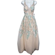 City Studio Juniors Womens Formal Embroidered Lace Prom Dress NWT Illusion sz 3