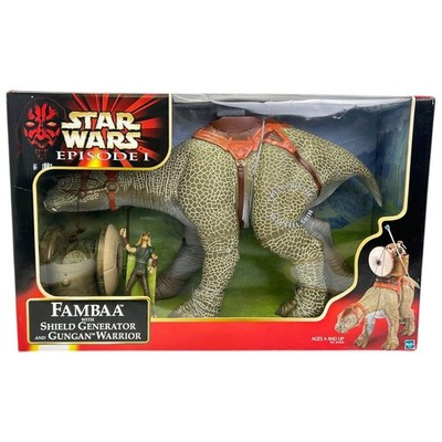 Star Wars Episode Fambaa With Shield Generator And Gungan Warrior Figure  1999