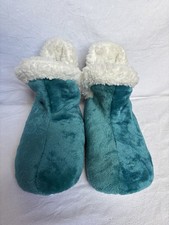 Cálido + Acogedor Talla 7/8 Mujer Azul Blanco Babuchas (zapatillas de casa, no zapatos