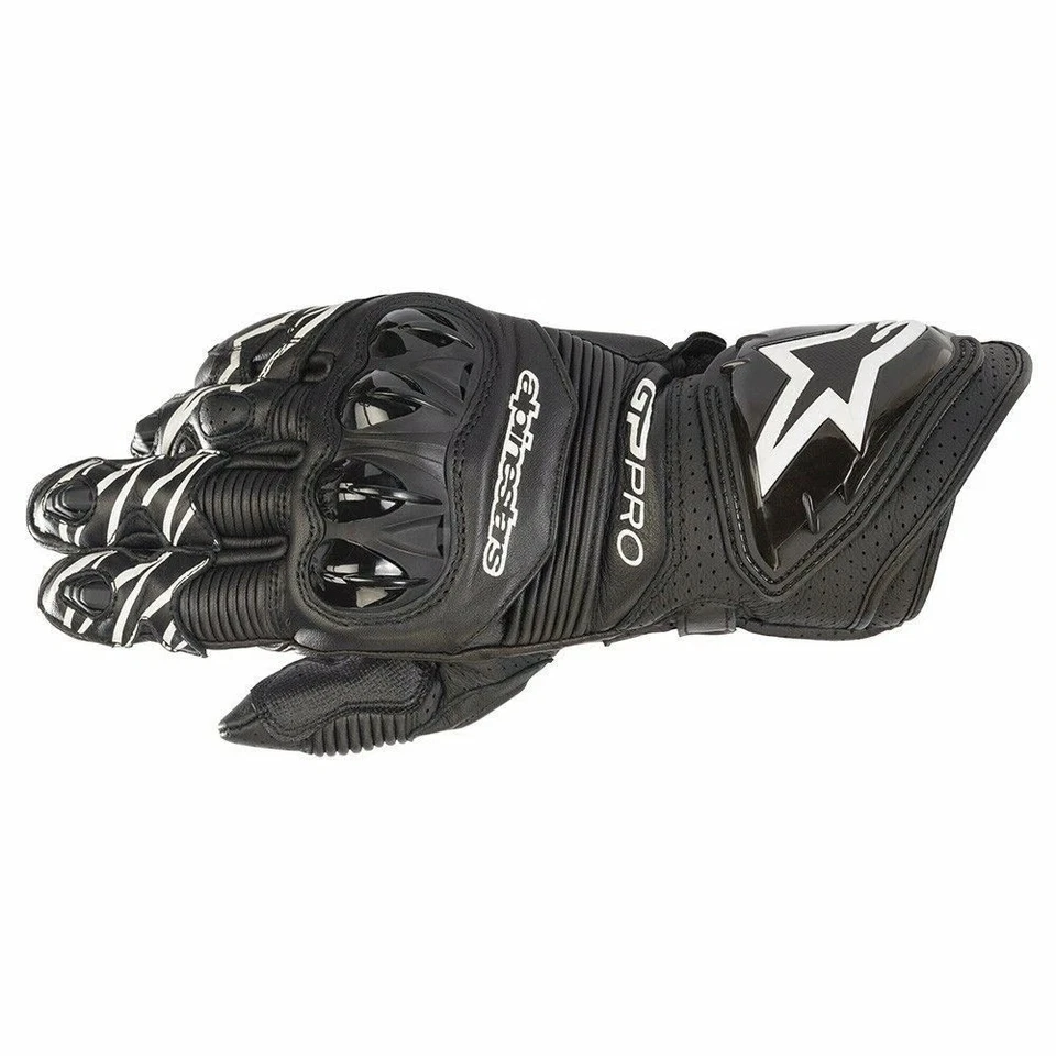 Guantes de cuero negros Alpinestars GP Pro R3 guantes de cuero para carreras de motocicletas Foto 2 de 4