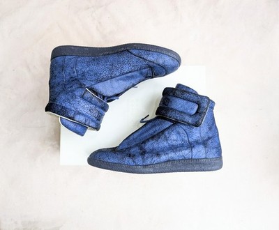 Maison Margiela Future Blue Men 9 42 Leather High Top Sneakers