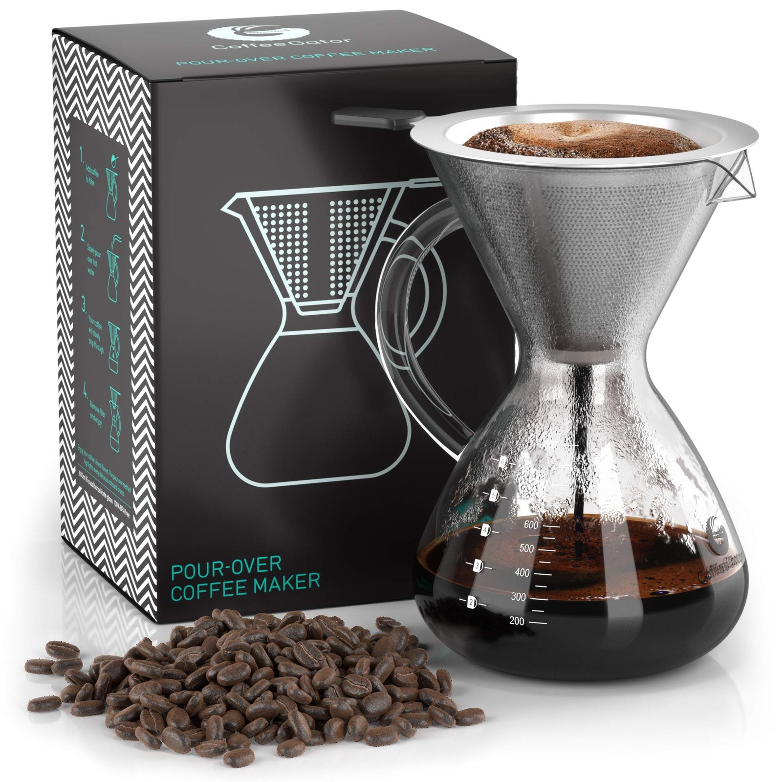 - 27oz High Heat Borosilicate Glass With Reu