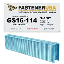 1-1/4" LEG x 1/2" CROWN 16GA GALV GS-16 STAPLES 5,000ct | GS16-114J