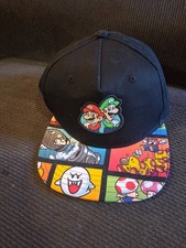 Super Mario Youth Hat Black Snapback Mario and Luigi One Size Nintendo Cap 2021