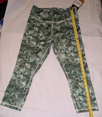 North Face XL Women's Capri Leggings Green Marble Pattern New With Tags