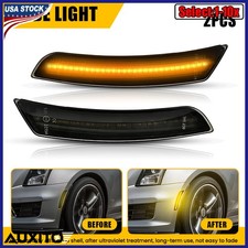 1-10x Smoke Led Front Side Marker Light For Chevrolet Camaro 16-24 Cadillac Ats