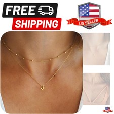 Initial Necklaces for Women - Dainty 18K Gold Filled Layered Initial Necklace...