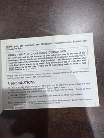 Ice Climber Nintendo NES Manual Only