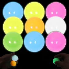 9pcs 2.4in Lumi Balls,Dream Balls,Glow in The Dark Sticky Ball That Stick to...