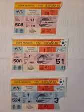 Match tickets for World Cup 1982 2nd phase Group D France, Austria, N. Ireland