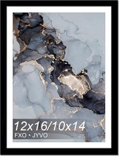 12x16 Frame Black, Display Picture 10x14 with Mat or 12 x 16 Without Mat,