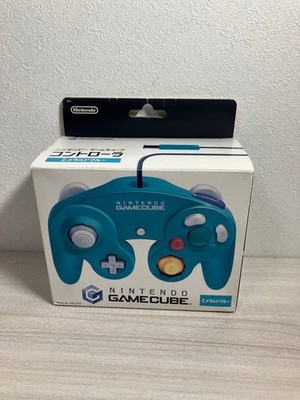 Gamecube Official Controller Pad Emerald Blue Boxed Nintendo Japan Very Good