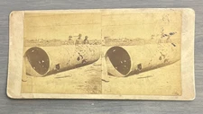 Matthew Brady Photo of CSS Virginia Riddled Smokestack Stereoview Civil War