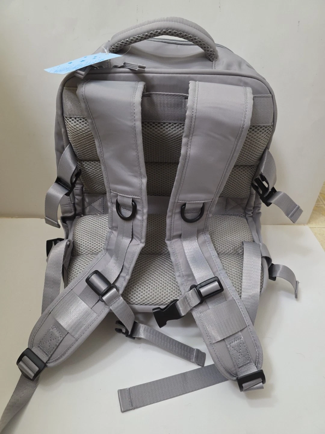 L Grey Laptop Backpack Waterproof Rucksack Travel School Bag W/USB & Shoe Pocket