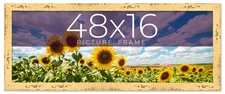 48x16 Frame Yellow Real Wood Picture Frame Width 1.25 inches | Interior Frame De