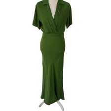 Reformation Danika Cross Front Maxi Dress Kelly Green Size XS