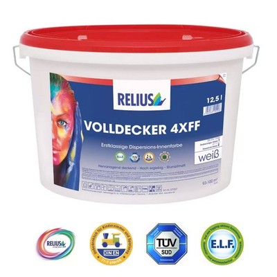 Wandfarbe weiß innen extra matt 3-10l - höhe Deckkraft - RELIUS VOLLDECKER 4XFF