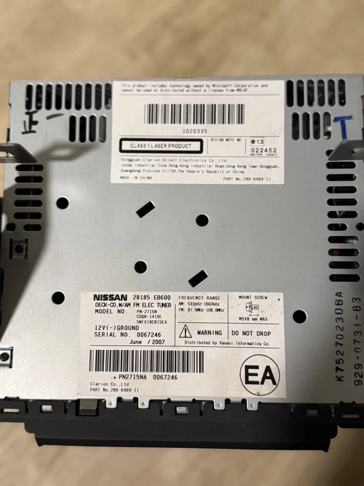 Autoradio Radiosystem [28185-EB600] NISSAN PATHFINDER III (R51) - Bild 4 von 4