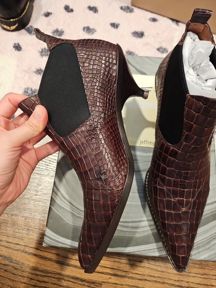 Jeffery Campbell Paine Cowleather Kitten Hill Ankle Boots Size 9 - Image 2 of 4