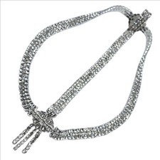 SWEETV 1920s Rhinestone Headpiece Gatsby Flapper Headband Silver Crystal