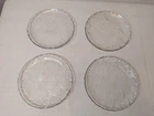 Vintage Anchor Hocking "Magnolia" floral pressed glass salad plates 8" SET OF 4