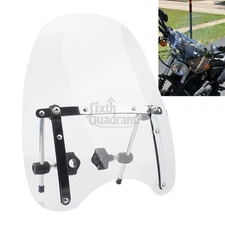 17" x 15" Large Windshield Windscreen For Honda Shadow For Yamaha Fit For Suzuki