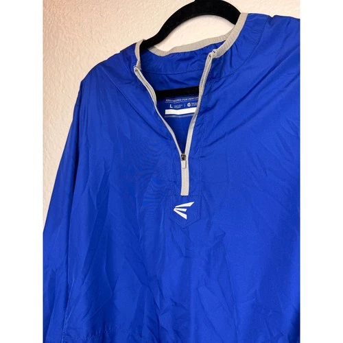 Easton Windbreaker Jacket Mens Large Blue Good Quarter Zip Mesh Performance image 3