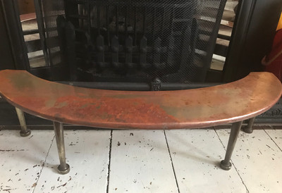Antique Solid Brass Fireplace Fender Curved Footrest Fire Rare