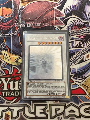 Yu-Gi-Oh TCG Ghost Rare 1st Edition Black-Winged Dragon TSHD-EN040 NM