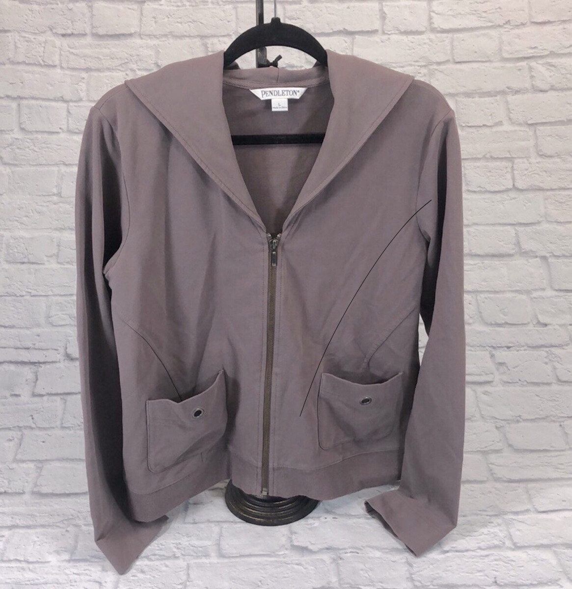 Pendleton Jacket Womens L Full Zip Split Hood V c… - image 2