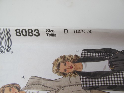 Giacca blazer sfoderata foderata McCall's 8083 modello cucito taglia 12-16 non tagliata (U) - Foto 2 di 6