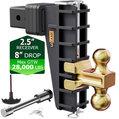 #ad 2.5quot; Receiver 8quot; Drop Towing Adjustable Trailer Hitch 28000 lb Heavy Duty Solid $107.40