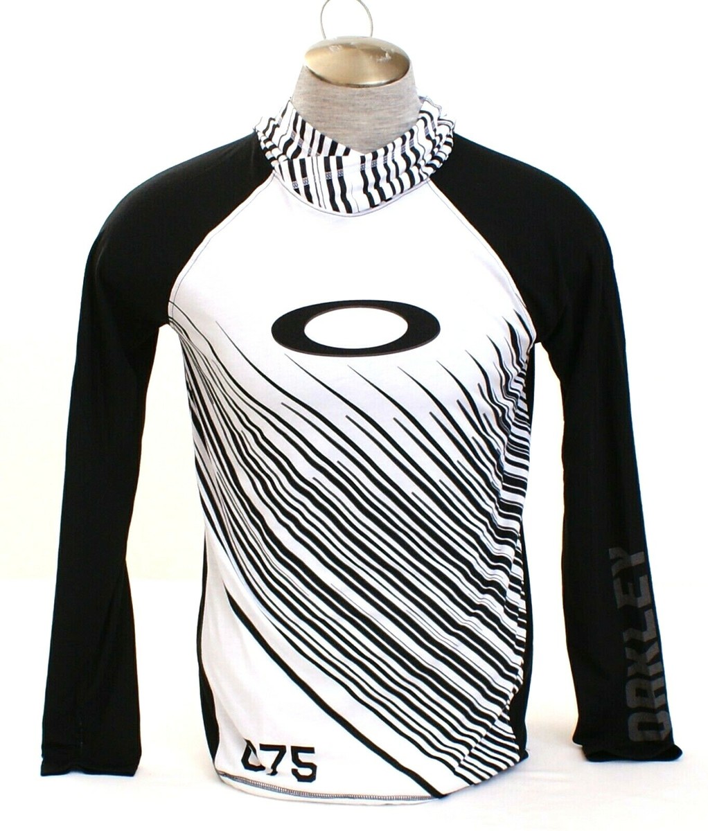Oakley Black & White Long Sleeve Hooded Hoodie Shirt Men's NEW | eBay