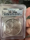 2001 American Silver Eagle ICG MS69 9-11-01 WTC GROUND ZERO RECOVERY