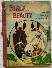 Antique 1911 Book Black Beauty Young Folks Edition Anna Sewell Illustrated