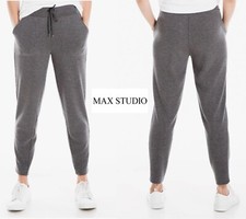MAX STUDIO NWT 88 RIB KNIT SLOUCH CHARCOAL JOGGER PANT. SIZE S
