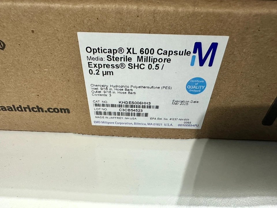 Millipore Opticap XL 600 Capsule Sterile Millipore KHGES006HH3 -  NEW-SEALED - Image 3 of 4